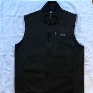 black patagonia fleece vest mens size M